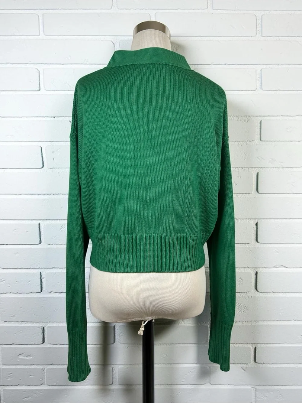 NWT Organic by John Patrick Green Crop Cardigan Sweater V-Neck